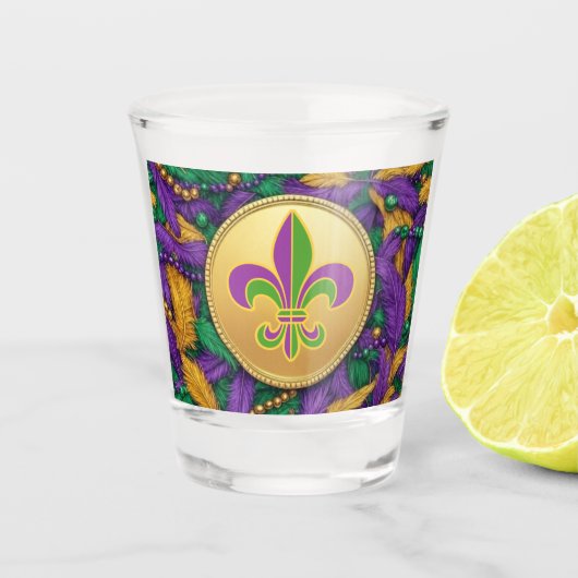 Verre A Shot Mardi Gras Fleur de lis (Devant)