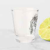 Verre A Shot Mardi Gras Masquerade Mask Monogramme Nom Année (Gauche)