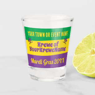 Verre A Shot Mardi Gras Parade Krewe avec n'importe quel texte