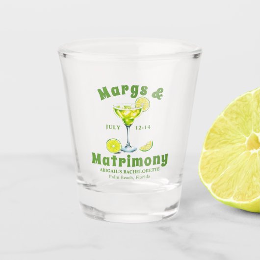 Verre A Shot Margs & Matrimony cocktail chaux vert bachelorette (Devant)