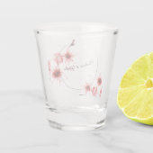 Verre A Shot Mariage à fleurs de cerisier d'aquarelle moderne (Dos)