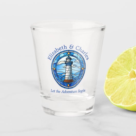 Verre A Shot Mariage Adventure Phare Voile Nautique (Devant)