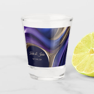 Verre A Shot Mariage-argent/plan Danse-bleu violet or-