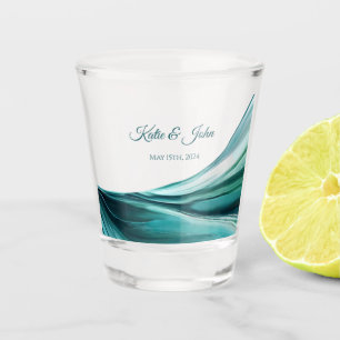 Verre A Shot Mariage-argent/plan Danse-Emerald Green
