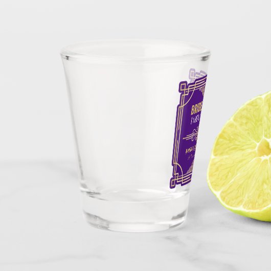 Verre A Shot Mariage Art Déco Bridesmaid Gold Purple Faveur (Gauche)