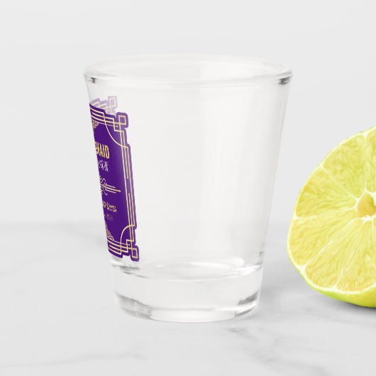 Verre A Shot Mariage Art Déco Bridesmaid Gold Purple Faveur (Droite)