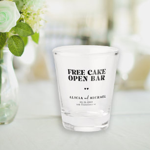 Verre A Shot Mariage au bar ouvert et amusant, sauver la date