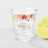 Verre A Shot Mariage Bohème Terre Cuite Fleurs (Devant)