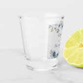 Verre A Shot Mariage Botanique Floral Bleu Et Gris Duché (Gauche)