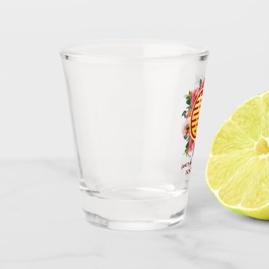 Verre A Shot Mariage chinois moderne rose fleuri (Gauche)