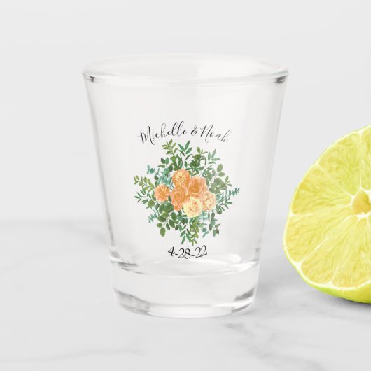 Verre A Shot Mariage classique Floral Roses (Devant)