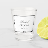 Verre A Shot Mariage classique personnalisé Salle Bowtie simple (Devant)