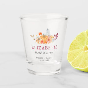 Verre A Shot Mariage de automne Citrouille Maid of Honor Cadeau