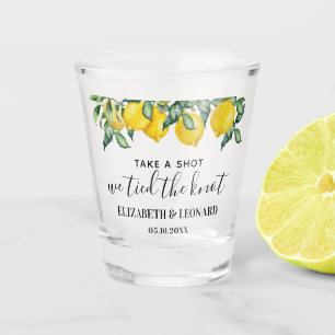 Verre A Shot Mariage de citrons Favour prendre une photo nous a