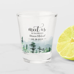Verre A Shot Mariage de Destination en Bois de Montagne Save Th