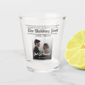 Verre A Shot Mariage de journal Numéro de table PHOTO moderne (Devant)