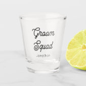 Verre A Shot Mariage de l'équipe de chambre noir blanc (Devant)