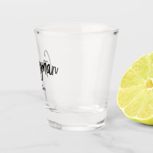 Verre A Shot Mariage de script noir blanc Groomsman (Droite)