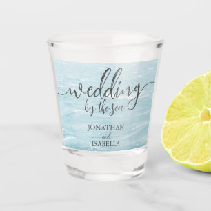 Verre A Shot Mariage d'été au bord de la mer bleue ondulée ombr