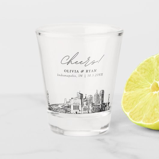 Verre A Shot Mariage d'Indianapolis Favoriser les encouragement (Devant)