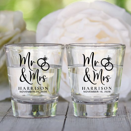 Verre A Shot Mariage Faveur M. Mme