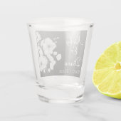 Verre A Shot Mariage floral blanc et gris (Dos)