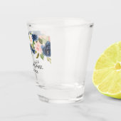 Verre A Shot Mariage floral bleu rose d'aquarelle (Droite)