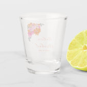 Verre A Shot Mariage floral d'été rose et orange vif (Dos)