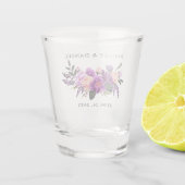 Verre A Shot Mariage floral ultra-violet pourpre d'aquarelle (Dos)