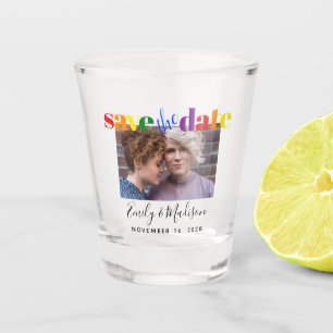 Verre A Shot Mariage gay Rainbow Enregistrer la photo de la dat