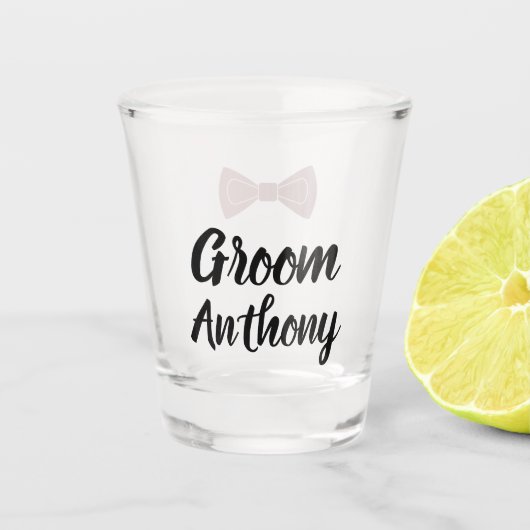 Verre A Shot Mariage Groom Black Custom Bachelor Party Cadeaux (Devant)
