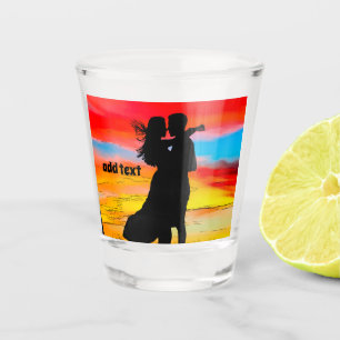 Verre A Shot MARIAGE Lunettes de bain, coucher de soleil romant