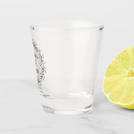 Verre A Shot Mariage minimal de serrure et de feuille (Droite)