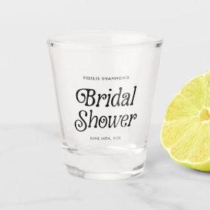 Verre A Shot Mariage Minimaliste Noir et Blanc Rétro