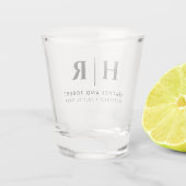 Verre A Shot Mariage Monogramme moderne mariée et chambre perso (Dos)