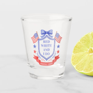 Verre A Shot Mariage Patriotique Rouge Blanc & Je Le Fais Fête