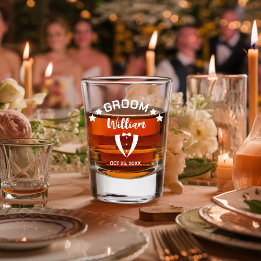 Verre A Shot Mariage personnalisé du Groom Moderne
