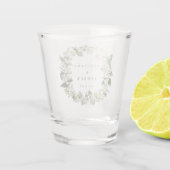 Verre A Shot Mariage personnalisé Snowberry & Eucalyptus Wreath (Dos)