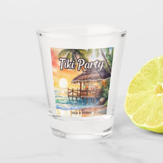 Verre A Shot Mariage Plage Tropicale Tiki Bar Shower (Devant)