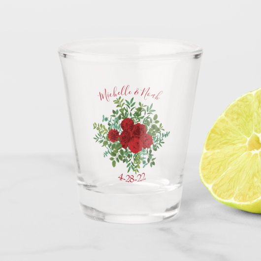 Verre A Shot Mariage Red Rose (Devant)