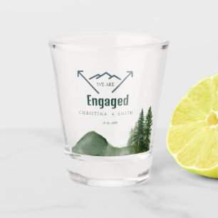 Verre A Shot Mariage Rustique de la forêt de montagne de bois