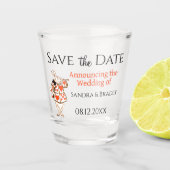 Verre A Shot Mariage Sauvez la date Wonderland Rabbit (Devant)