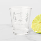 Verre A Shot Mariage simple Eucalyptus feuille Monogramme Botan (Dos)
