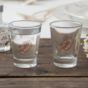 Verre A Shot Mariage Terre Cuite Feuille de Palmier Luxuriante