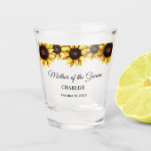 Verre A Shot Mariage Tournesol Jaune Blanc (Devant)