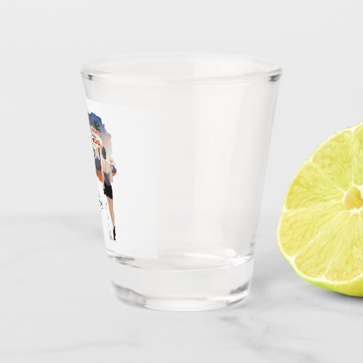 Verre A Shot Mariée aux Cheveux Noirs de Las Vegas Enterrement (Droite)
