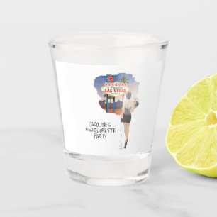 Verre A Shot Mariée aux Cheveux Noirs de Las Vegas pour Enterre