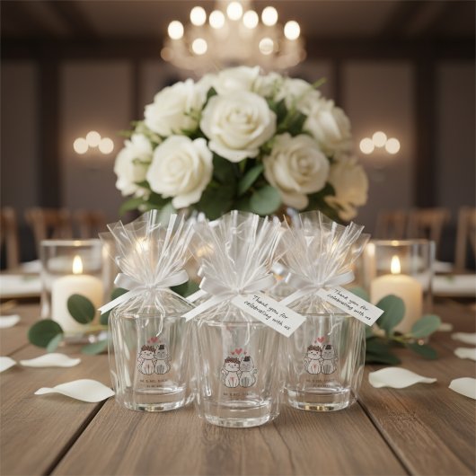 Verre A Shot Mariée De Chat Cute Et Mariage De Groom