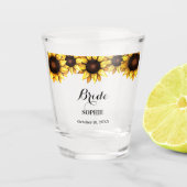 Verre A Shot Mariée Jaune Blanc Floral Mariage  (Devant)