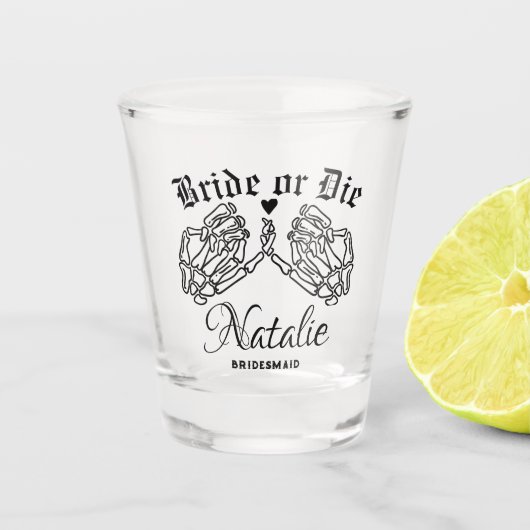 Verre A Shot Mariée Ou Mort Femme D'Epouse Personnalisée Jusqu' (Devant)